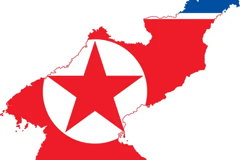 Map: Flag Map of North Korea
