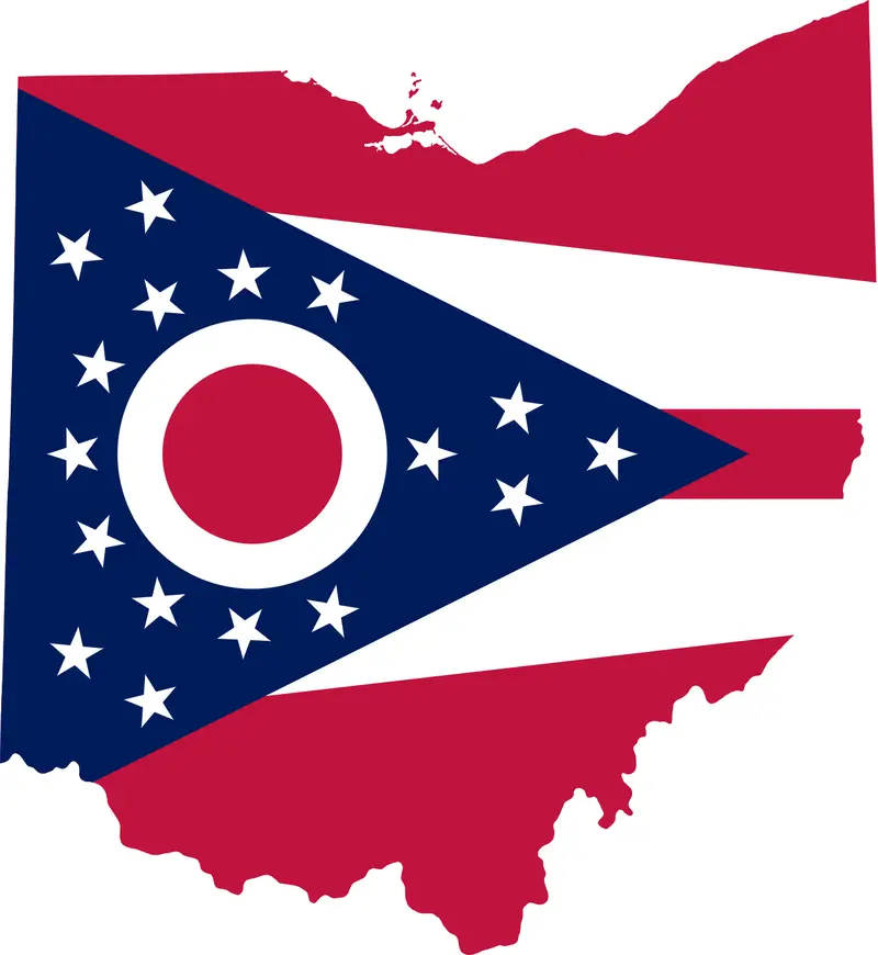 Map: Flag Map of Ohio