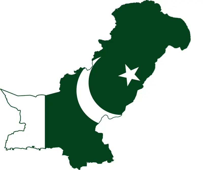 Map: Flag Map of Pakistan