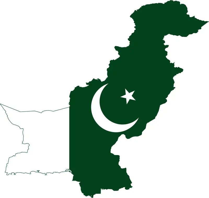 Map: Flag Map of Pakistan