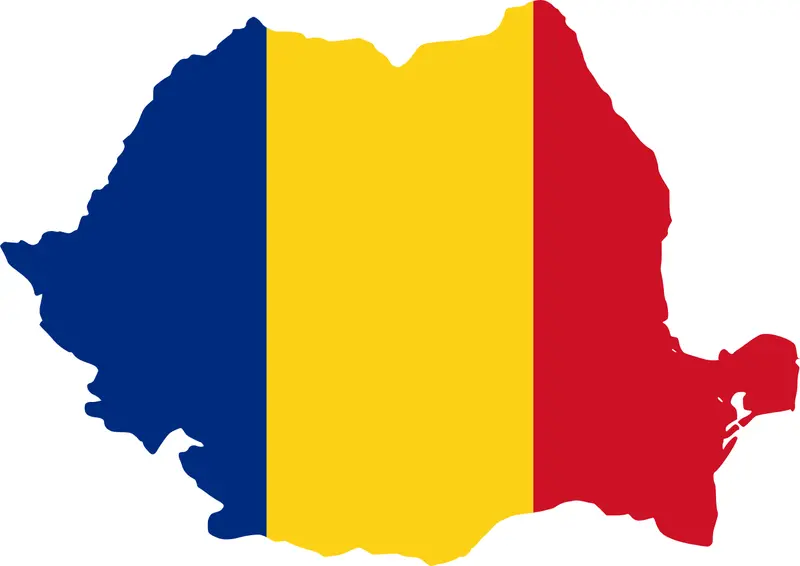 Map: Flag Map of Romania
