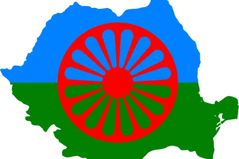Map: Flag Map of Romania Roma People