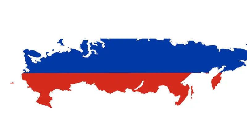 Map: Flag Map of Russia Nonorthographic