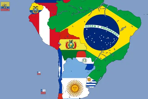 Map: Flag Map of South America