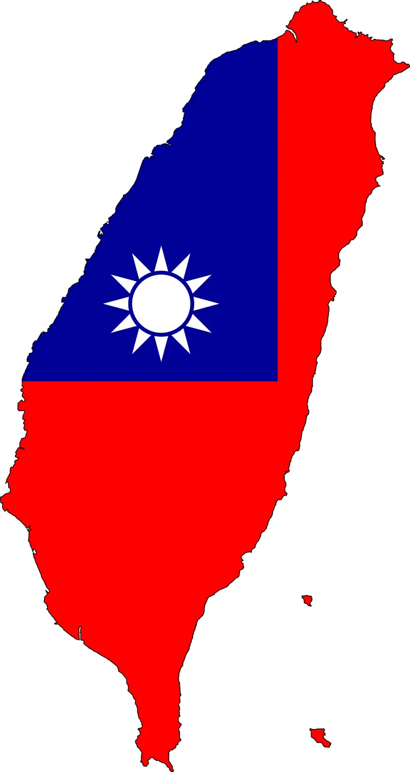 Map: Flag Map of Taiwan Roc