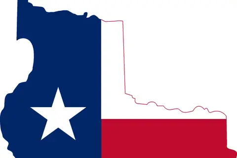 Map: Flag Map of Texas 18361839