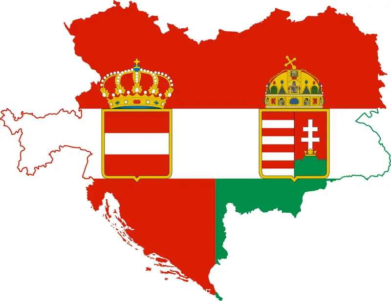 Map: Flag Map of the Austrohungarian Empire Civil Ensign