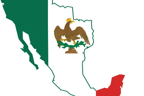 Map: Flag Map of the First Mexican Empire 18211823