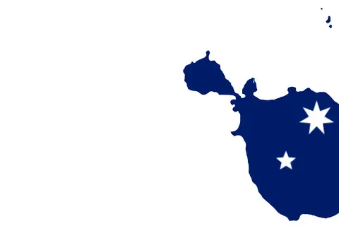 Map: Flag Map of the Heard Island and Mcdonald Islands