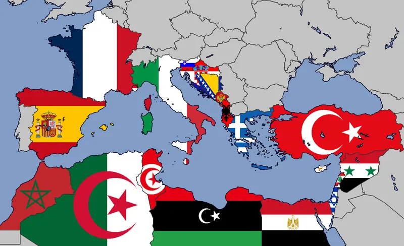 Map: Flag Map of the Mediterranean