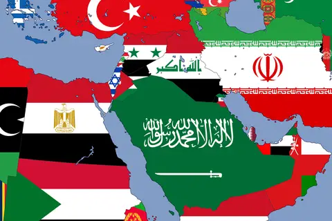 Map: Flag Map of the Middle East