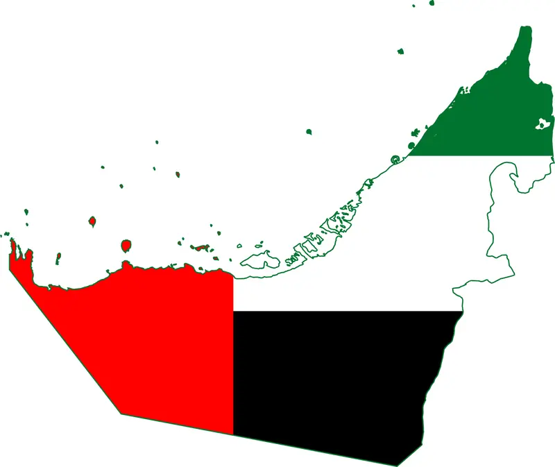 Map: Flag Map of the United Arab Emirates
