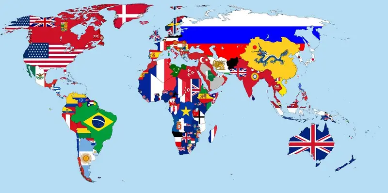 Map: Flag Map of the World 1900