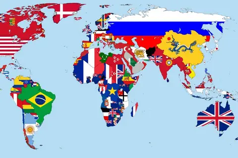 Map: Flag Map of the World 1900