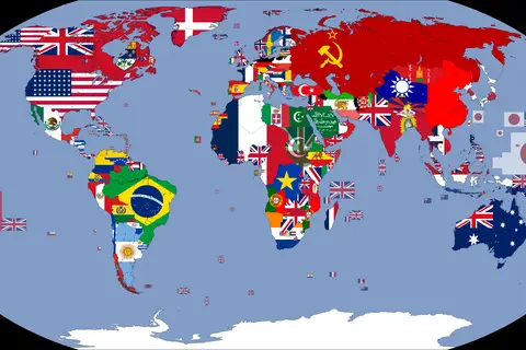 Map: Flag Map of the World 1930