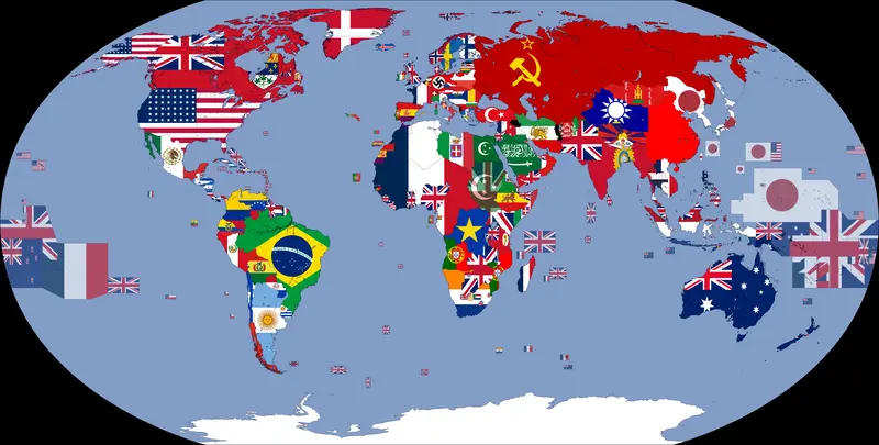 Map: Flag Map of the World 1935