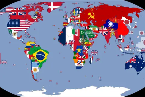 Map: Flag Map of the World 1935