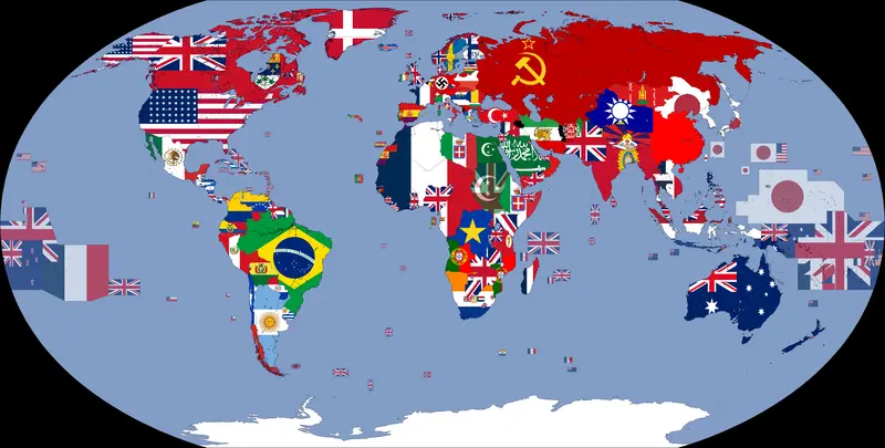 Map: Flag Map of the World 1938