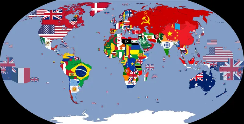 Map: Flag Map of the World 1962
