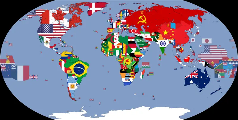Map: Flag Map of the World 1985
