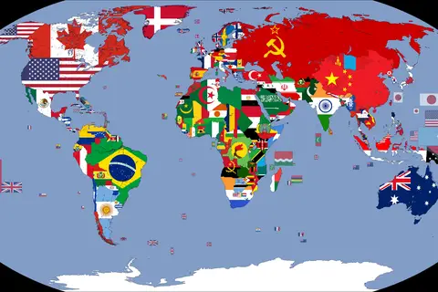 Map: Flag Map of the World 1988
