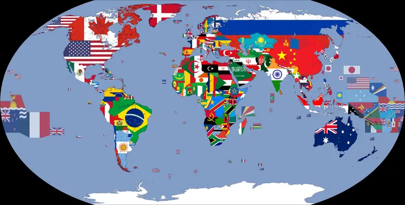 Map: Flag Map of the World