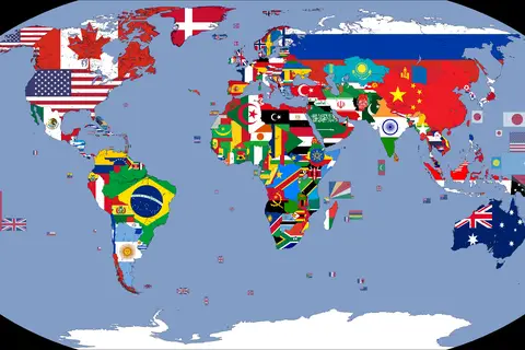 Map: Flag Map of the World