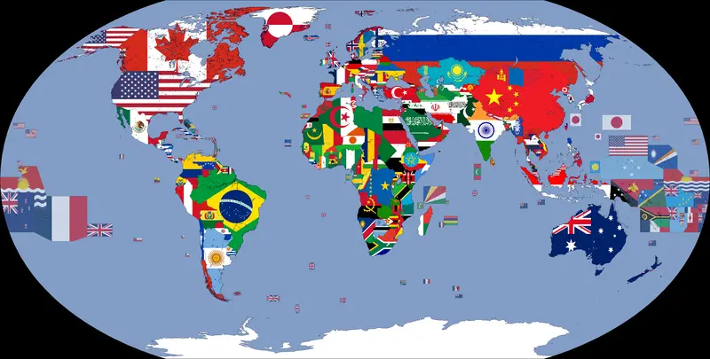 Map: Flag Map of the World 2000