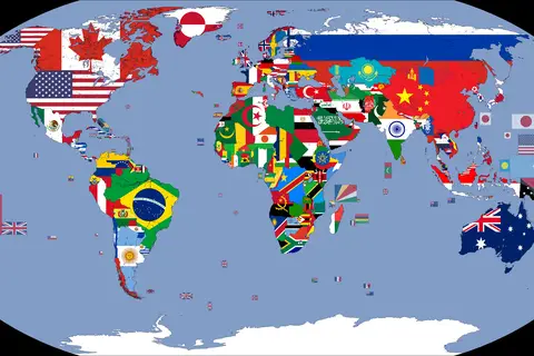 Map: Flag Map of the World 2009