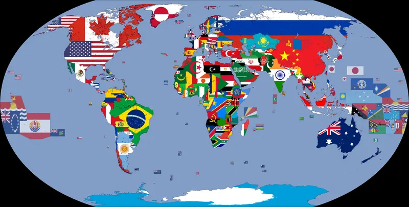 Map: Flag Map of the World 2015