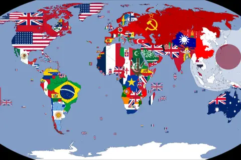 Map: Flag Map of the World Wwii