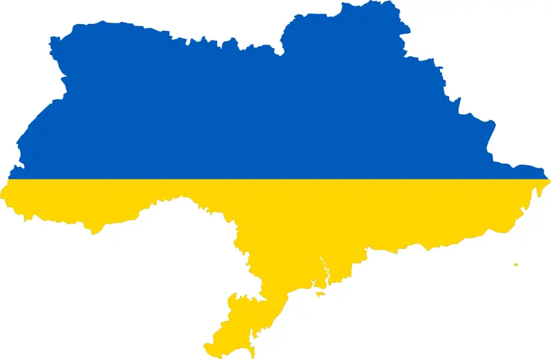 Map: Flag Map of Ukraine April 17 2022