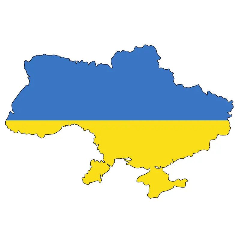 Map: Flag Map of Ukraine from January 2014