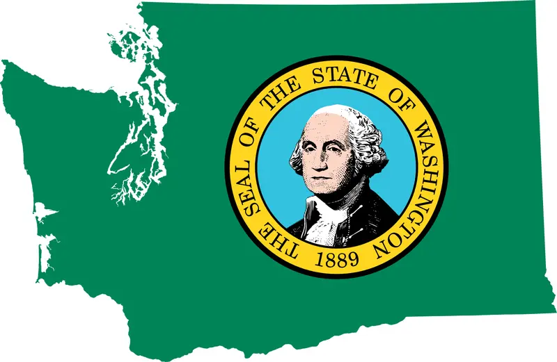 Map: Flag Map of Washington