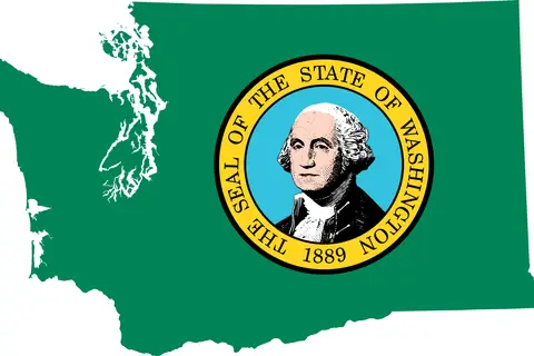 Map: Flag Map of Washington