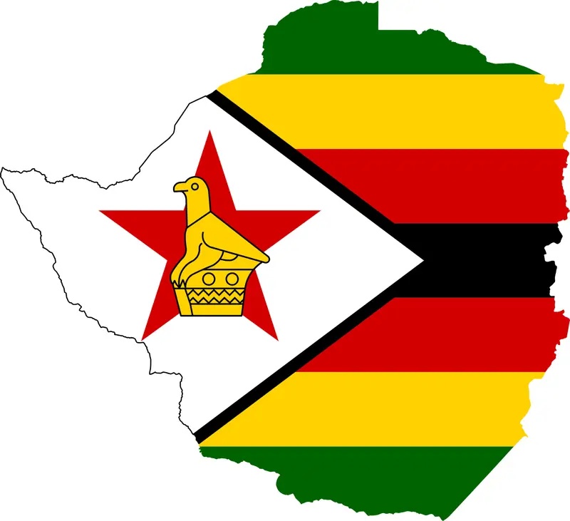 Map: Flag Map of Zimbabwe