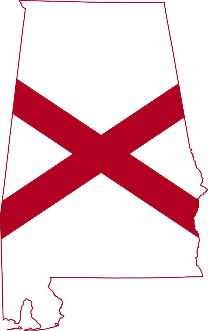 Map: Flagmap of Alabama