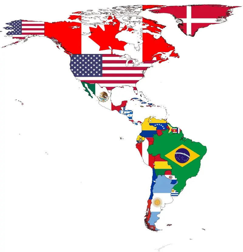 Map: Flagmap of the Americas