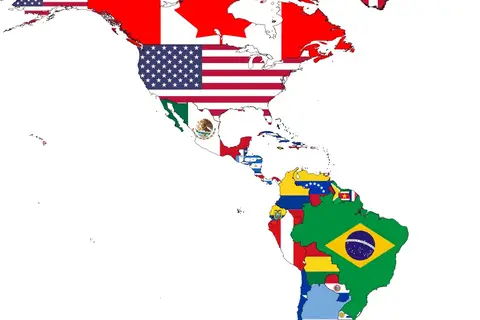 Map: Flagmap of the Americas