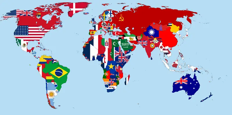 Map: Flagmap of the World 1942