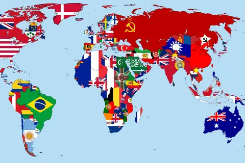 Map: Flagmap of the World 1946