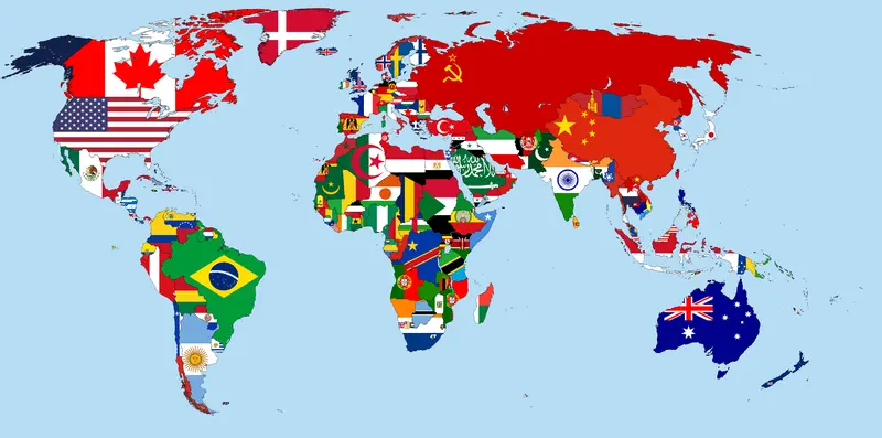 Map: Flagmap of the World 1970