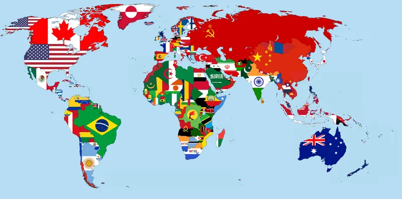 Map: Flagmap of the World 1989