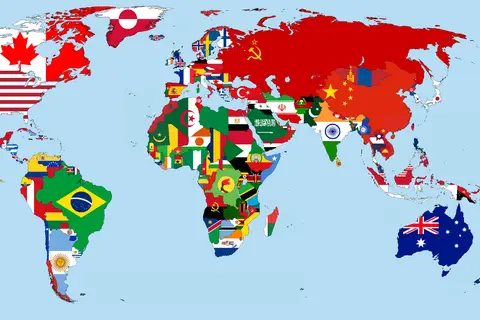 Map: Flagmap of the World 1990