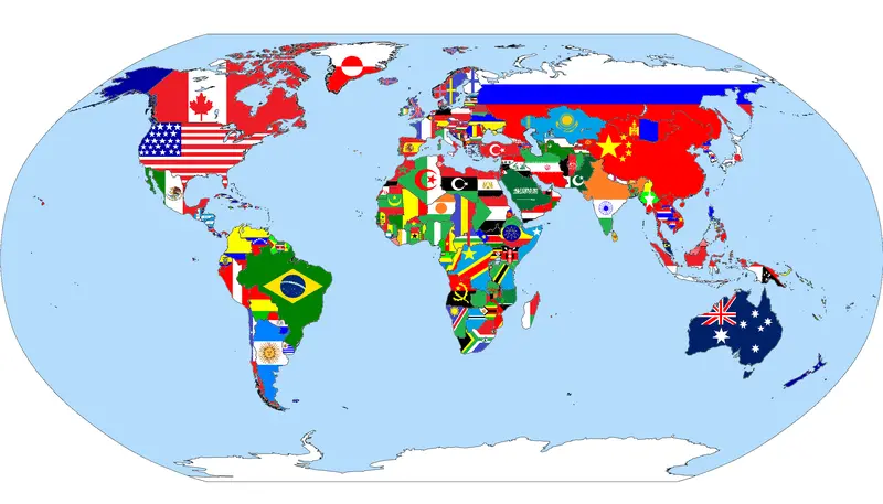 Map: Flagmap of the World Microsoft Paint Made