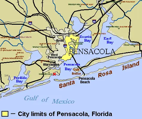 Map: Floridapensacolamaplegendx61756Faa
