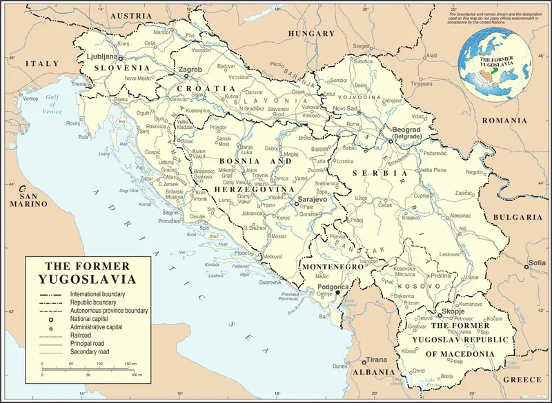 Map: Former Yugoslavia Map