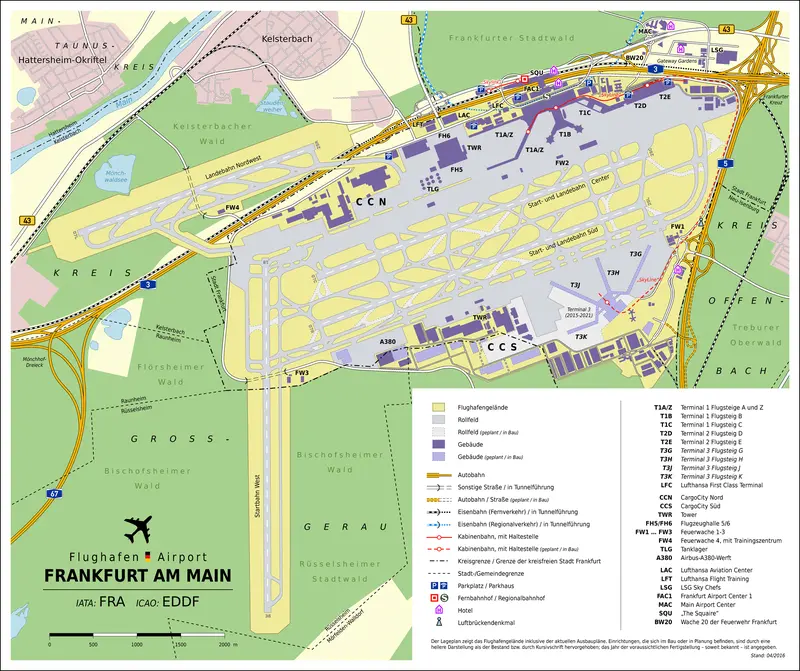 Map: Frankfurtmain Airport Map de