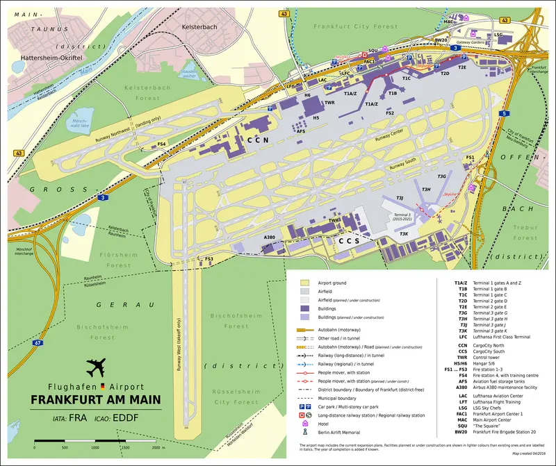 Map: Frankfurtmain Airport Map En