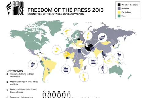 Map: Freedom of the press 2013